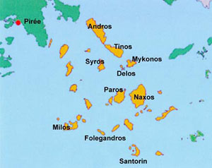 carte des cyclades